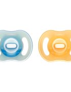 Tommee Tippee Ultra Light Night биберон 6-18m Orange/ Blue 2 бр.