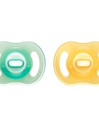 Tommee Tippee Ultra Light Night биберон Orange/ Green 0-6m 2 бр.