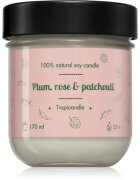 Tropicandle Plum Rose & Patchouli ароматна свещ 170 мл.