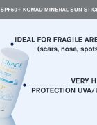 Uriage Bariésun Mineral Stick SPF 50+ минерална защитна пръчица за чувствителни места SPF 50+ 8 гр.