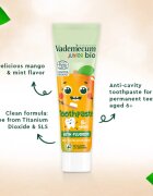 Vademecum BIO Junior детска паста за зъби с флуорид от 6-годишна възраст Minty Mango 50 мл.