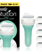 Wilkinson Sword Intuition 2in1 Soap & Shave Sensitive самобръсначка + резервни остриета 6 бр.