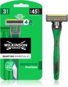 Wilkinson Sword Quattro Essential 4 Sensitive Precision самобръсначки за еднократна употреба 3 бр.
