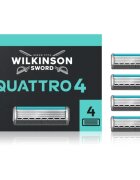 Wilkinson Sword Quattro Essential 4 Titanium Sensitive Резервни остриета 4 бр.