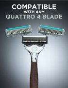 Wilkinson Sword Quattro Essential 4 Titanium Vintage самобръсначка + резервни остриета 5 бр