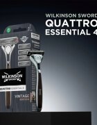 Wilkinson Sword Quattro Essential 4 Titanium Vintage самобръсначка + резервни остриета 5 бр