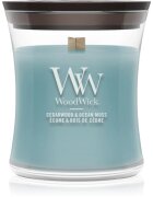 Woodwick Cedarwood & Ocean Moss ароматна свещ с дървен фитил 85 гр.