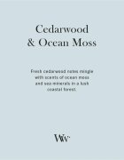 Woodwick Cedarwood & Ocean Moss ароматна свещ с дървен фитил 85 гр.