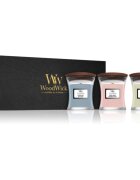 Woodwick Evening Onyx & Solar Ylang & Coastal Sunset подаръчен комплект с дървен фитил (gift box) 1 бр.