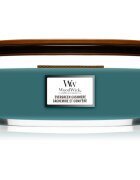 Woodwick Evergreen Cashmere ароматна свещ с дървен фитил (hearthwick) 453.6 гр.