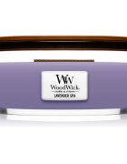 Woodwick Lavender Spa ароматна свещ с дървен фитил (hearthwick) 453 гр.