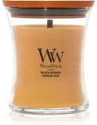 Woodwick Opulent Wood Golden Bourbon ароматна свещ с дървен фитил (hearthwick) 275 гр.