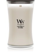Woodwick Tonka & Almond Milk ароматна свещ с дървен фитил 610 гр.