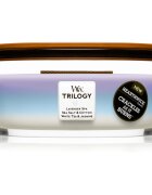 Woodwick Trilogy Calming Retreat ароматна свещ с дървен фитил (hearthwick) 453.6 гр.