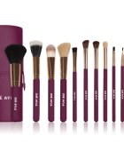 Zoë Ayla 12 Piece Makeup Brush Set Dark Plum комплкет четки с калъф