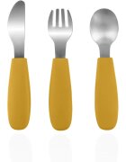 Zopa Silicone Children's Cutlery прибор за деца 6 m+ Mustard Yellow 3 бр.
