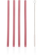 Zopa Silicone Straw силиконова сламка + четка за коса 6 m+ Old Pink 4 бр.