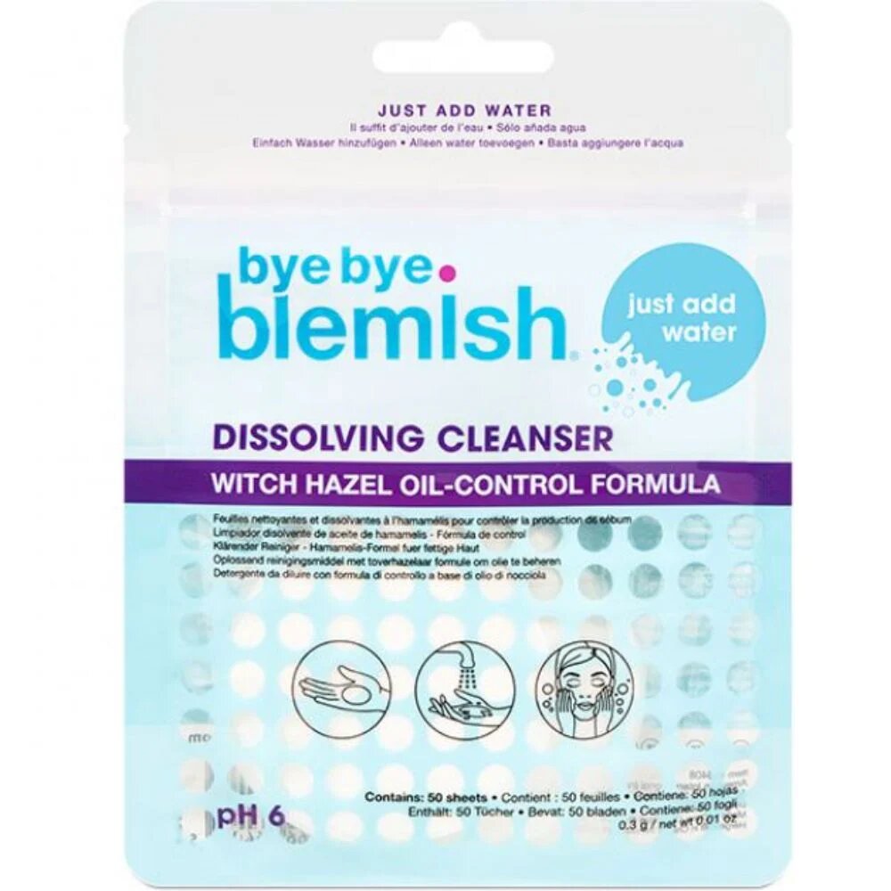 Bye Bye Blemish Water Activated Dissolving Cleanser Sheets