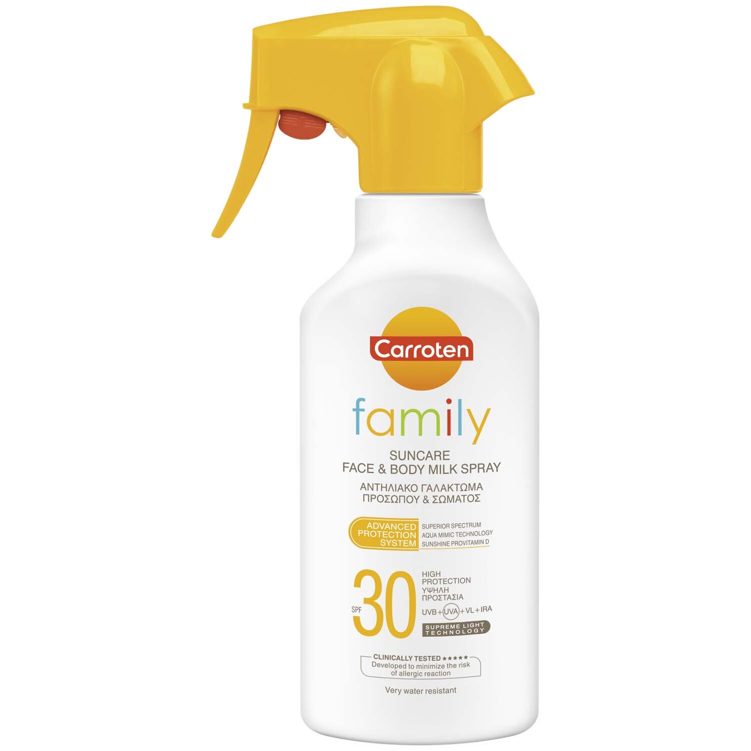 Carroten Family слънцезащитно мляко спрей SPF30