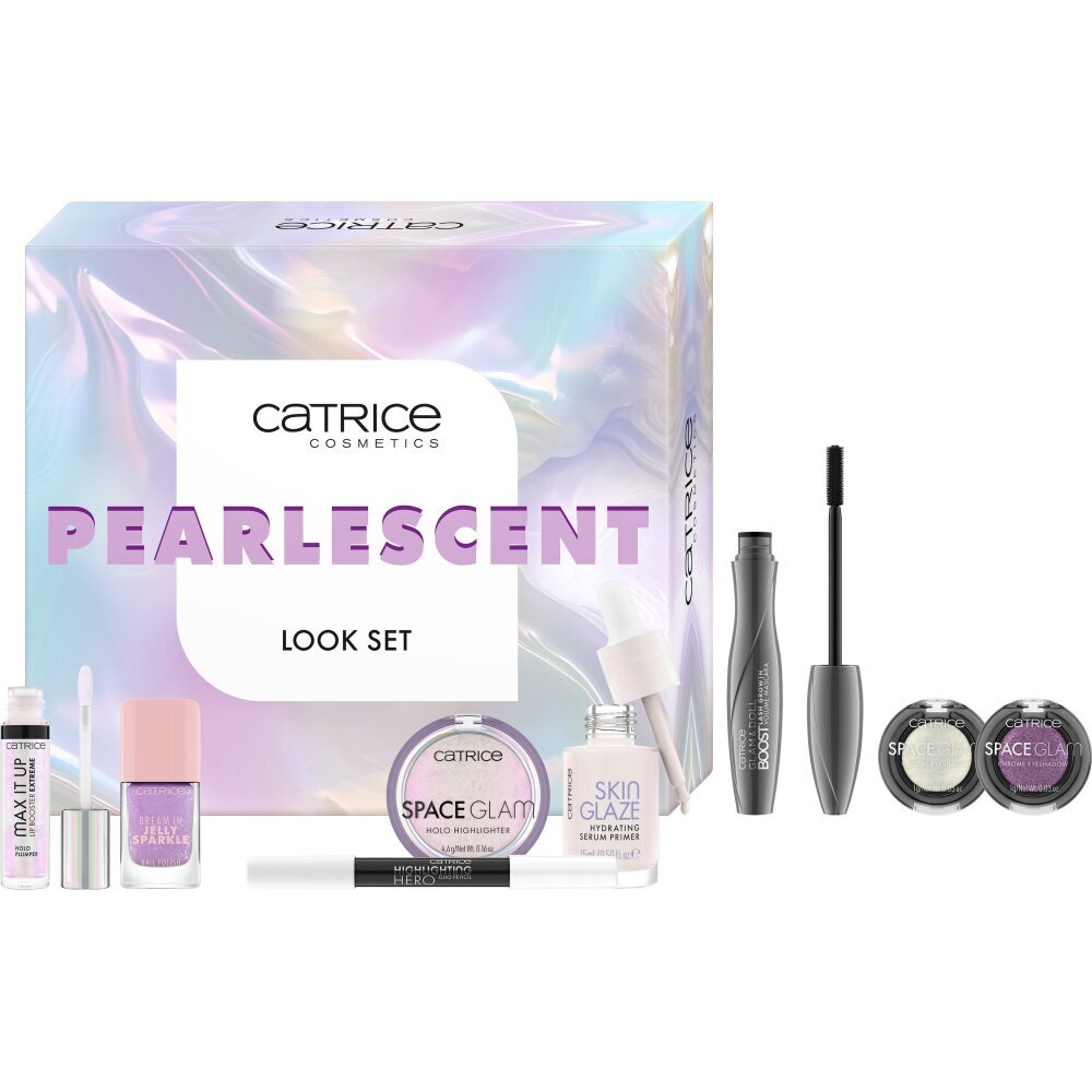 Catrice КОМПЛЕКТ - Eyeshadow + Eyeshadow + Highlighting Duo Pencil + Mascara + Lip gloss + Highlighter + Serum Primer + Nail Polish