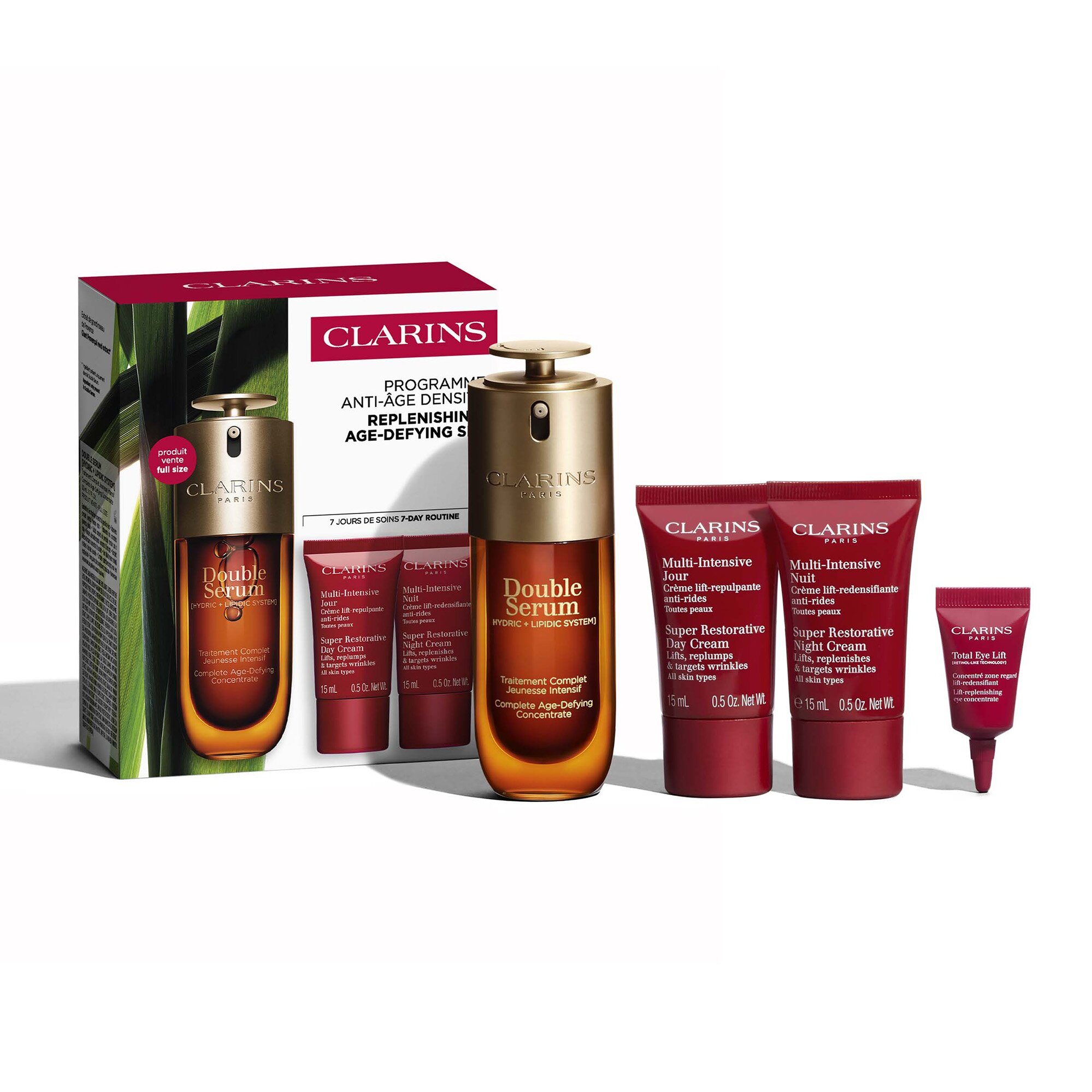Clarins КОМПЛЕКТ Double Serum & Super Restorative. Youthfulness programme.