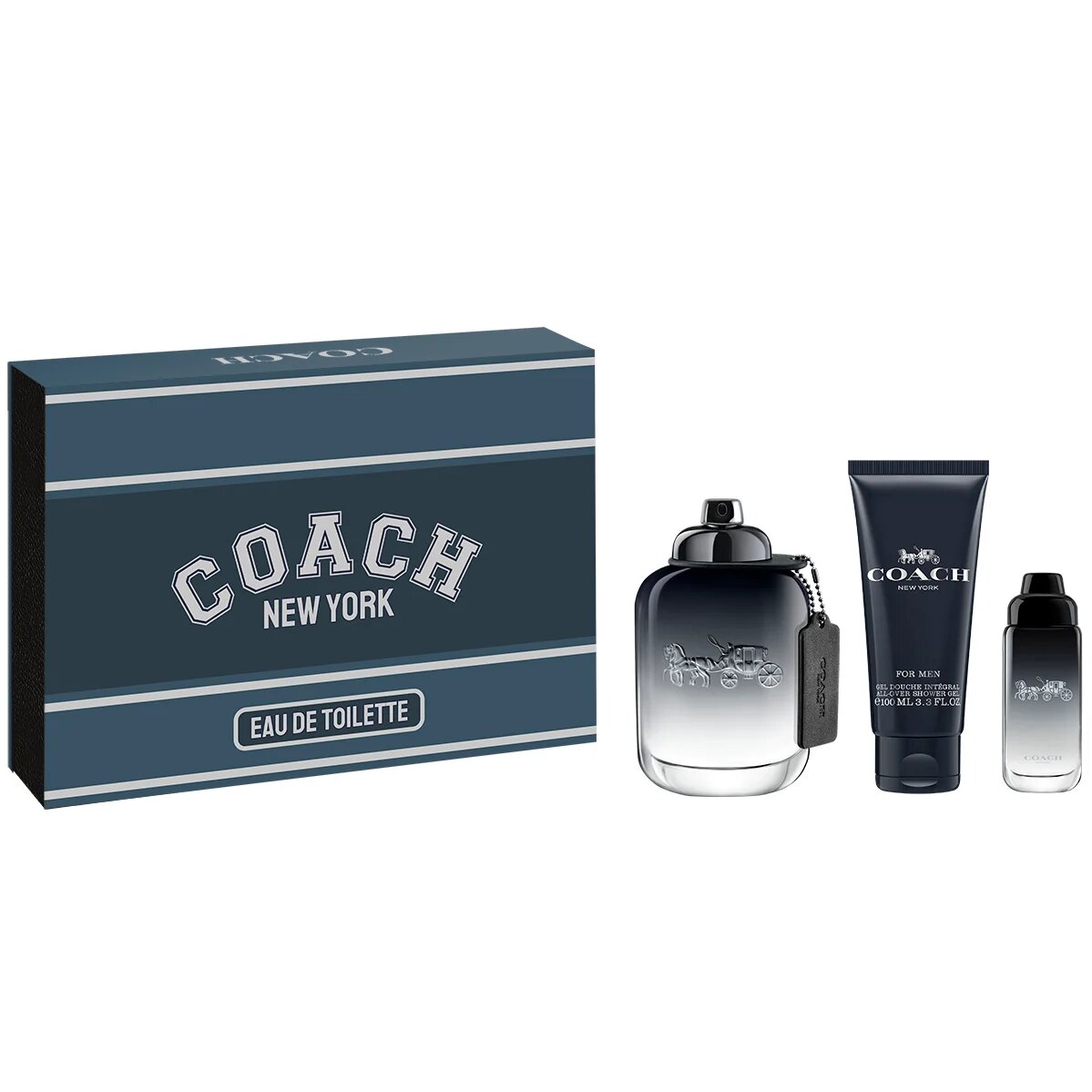 Coach КОМПЛЕКТ Men Eau De Toilette + Travel Spray + Shower Gel