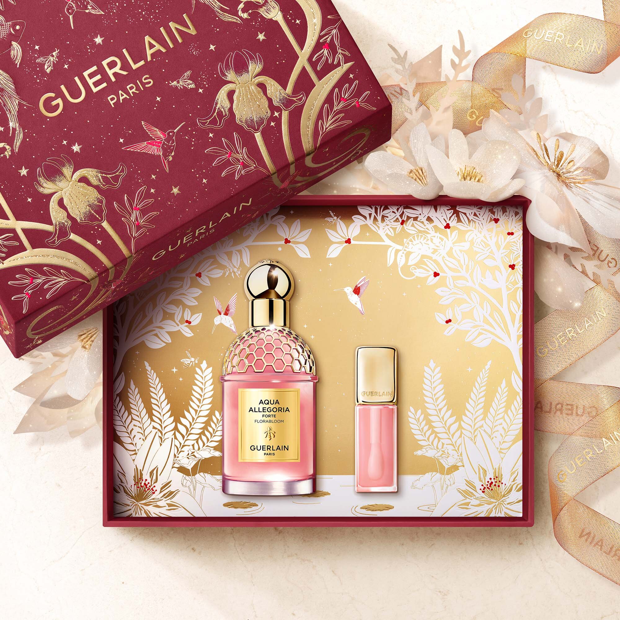 Guerlain КОМПЛЕКТ Aqua Allegoria Forte Florabloom - Eau De Parfum Gift Set & Kisskiss