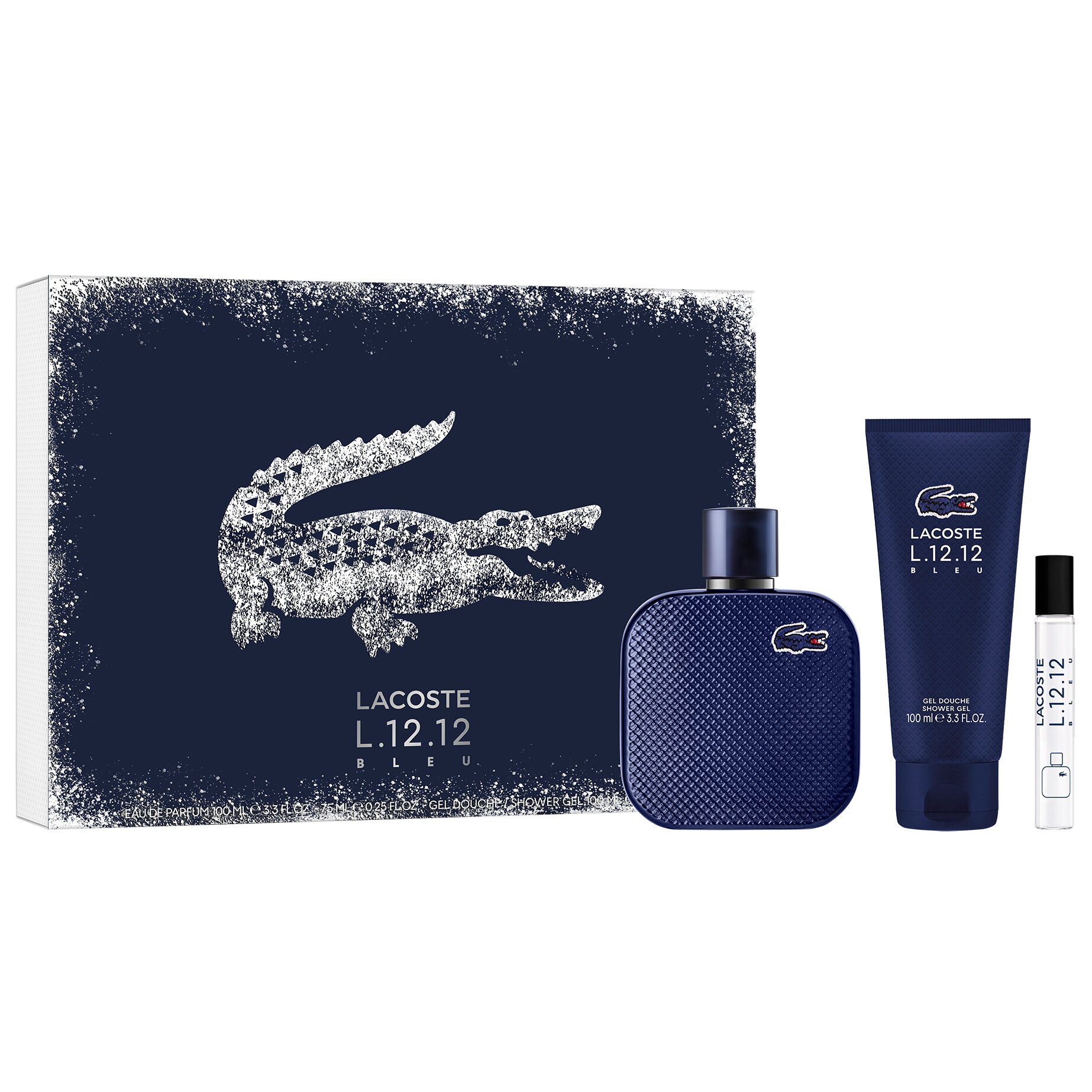 Lacoste КОМПЛЕКТ L.12.12 Bleu Eau De Parfum + Travel Spray + Shower Gel