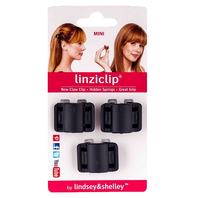 Linziclip Mini Hair Clip Size Small Black Velvet
