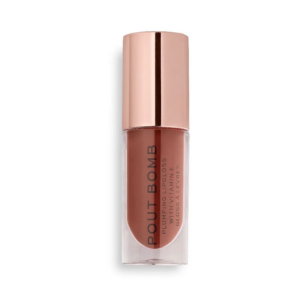 Makeup Revolution Pout Bomb Plumping Gloss Cookie Deep Nude