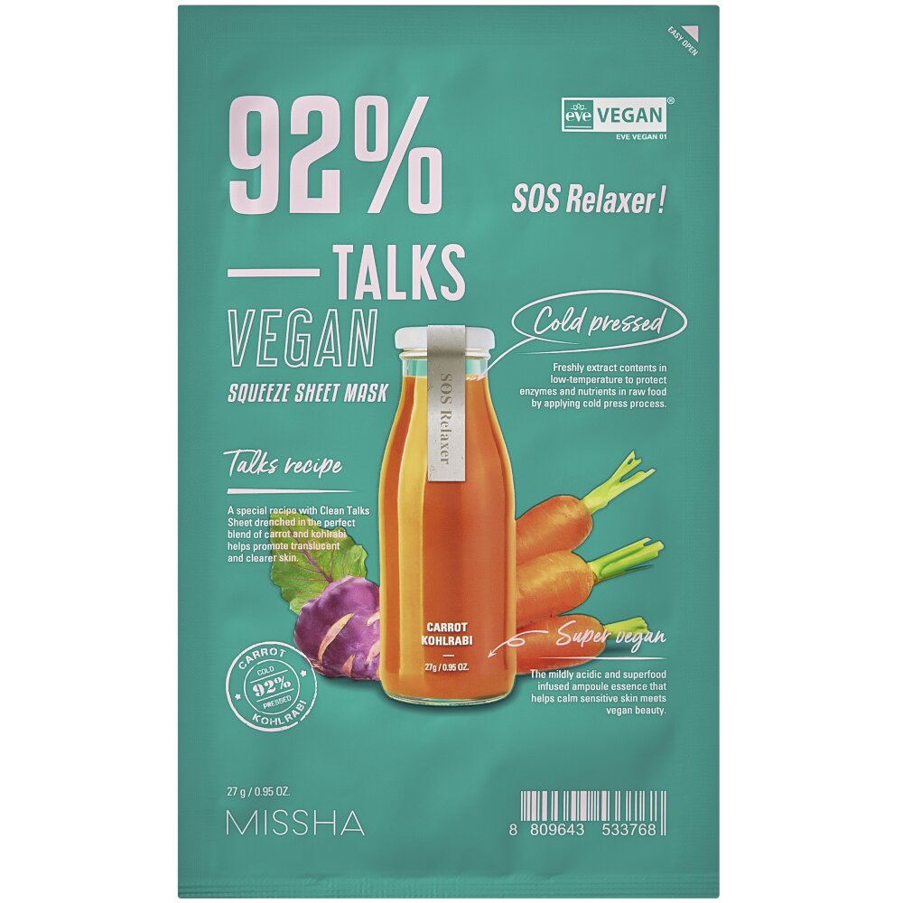 Missha Talks Vegan Squeeze Sheet Mask [Sos Relaxer]