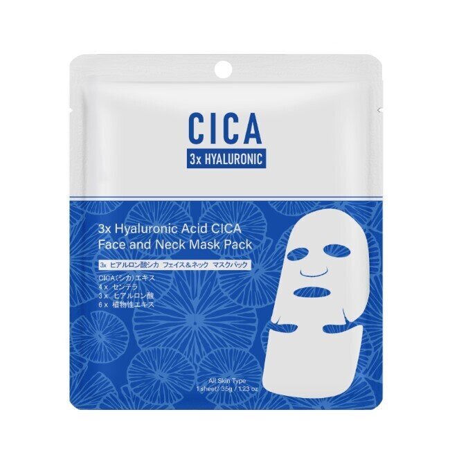 Mitomo 3X Hyaluronic Acid Cica Face And Neck Mask