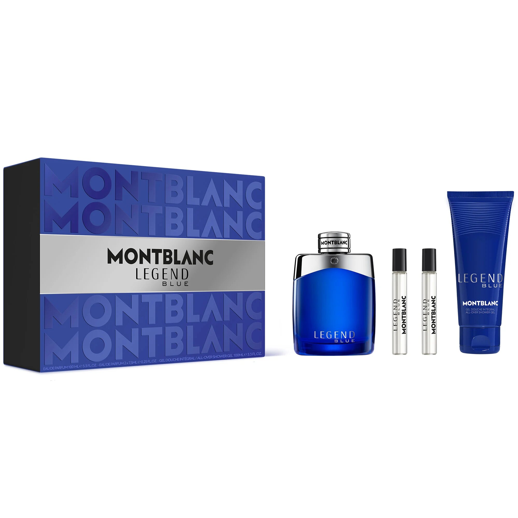 Montblanc КОМПЛЕКТ Legend Blue Eau De Parfum + Travel Sprayedpx2 + Shower Gel