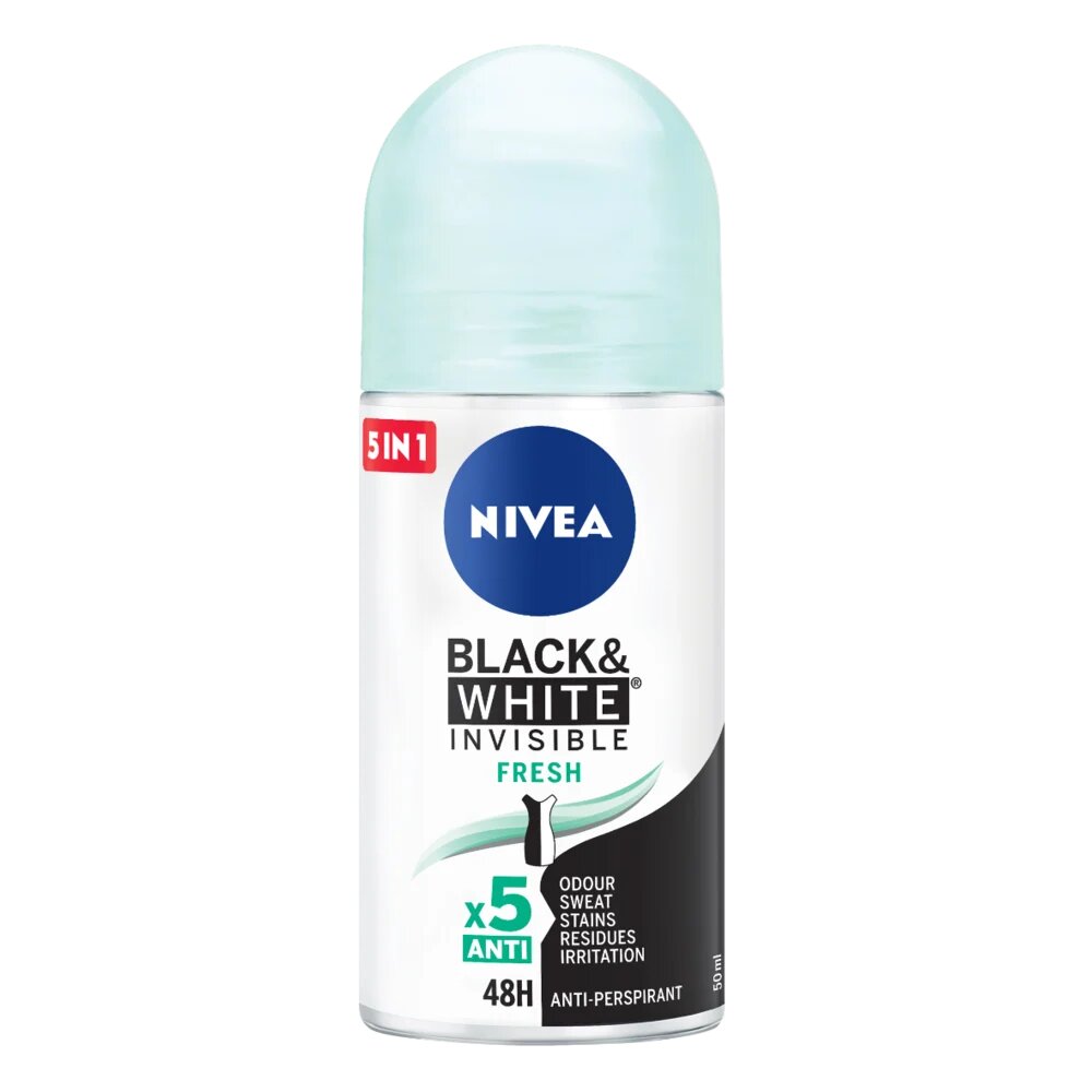 Nivea Deo Рол-он дамски Invisible on Black & White Fresh