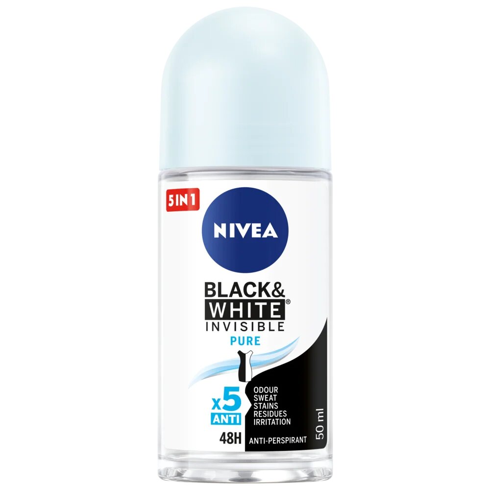 Nivea Deo Рол-он дамски Invisible on Black & White Pure