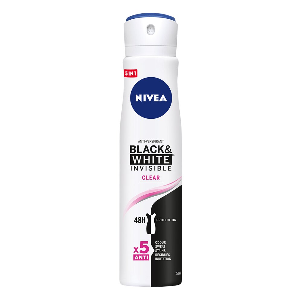 Nivea Deo Спрей дамски Invisible on Black & White Clear XL size