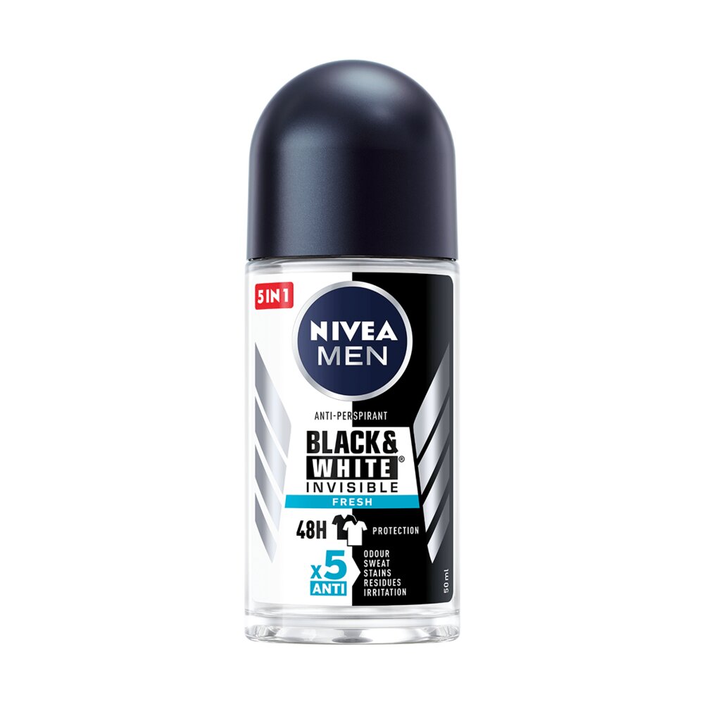 Nivea MEN Deo Рол-он мъжки Invisible on Black & White Fresh