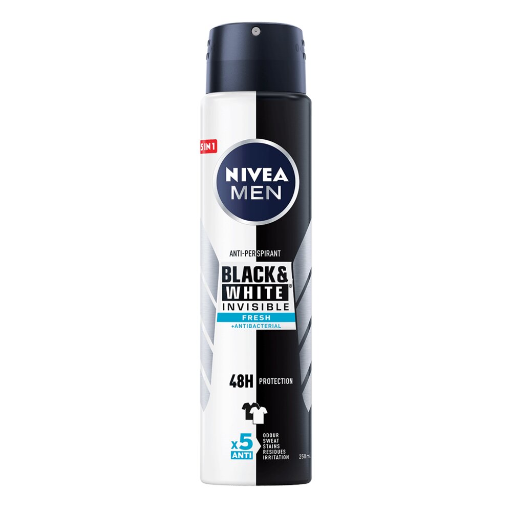 Nivea MEN Deo Спрей мъжки Invisible on Black & White Fresh XL size