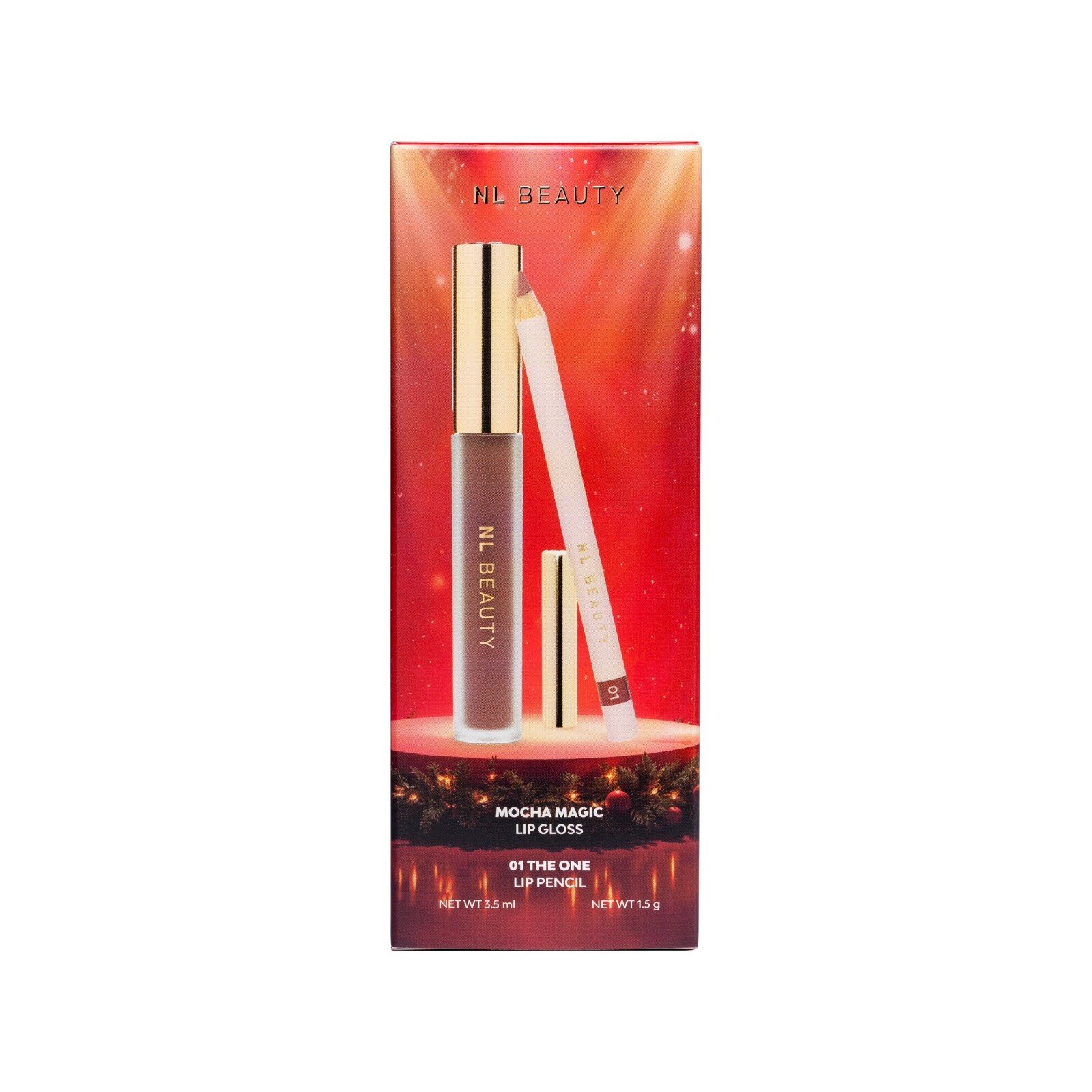 NL Beauty КОМПЛЕКТ Lip Kit Christmas Lip Pencil 01 + Mocha Magic
