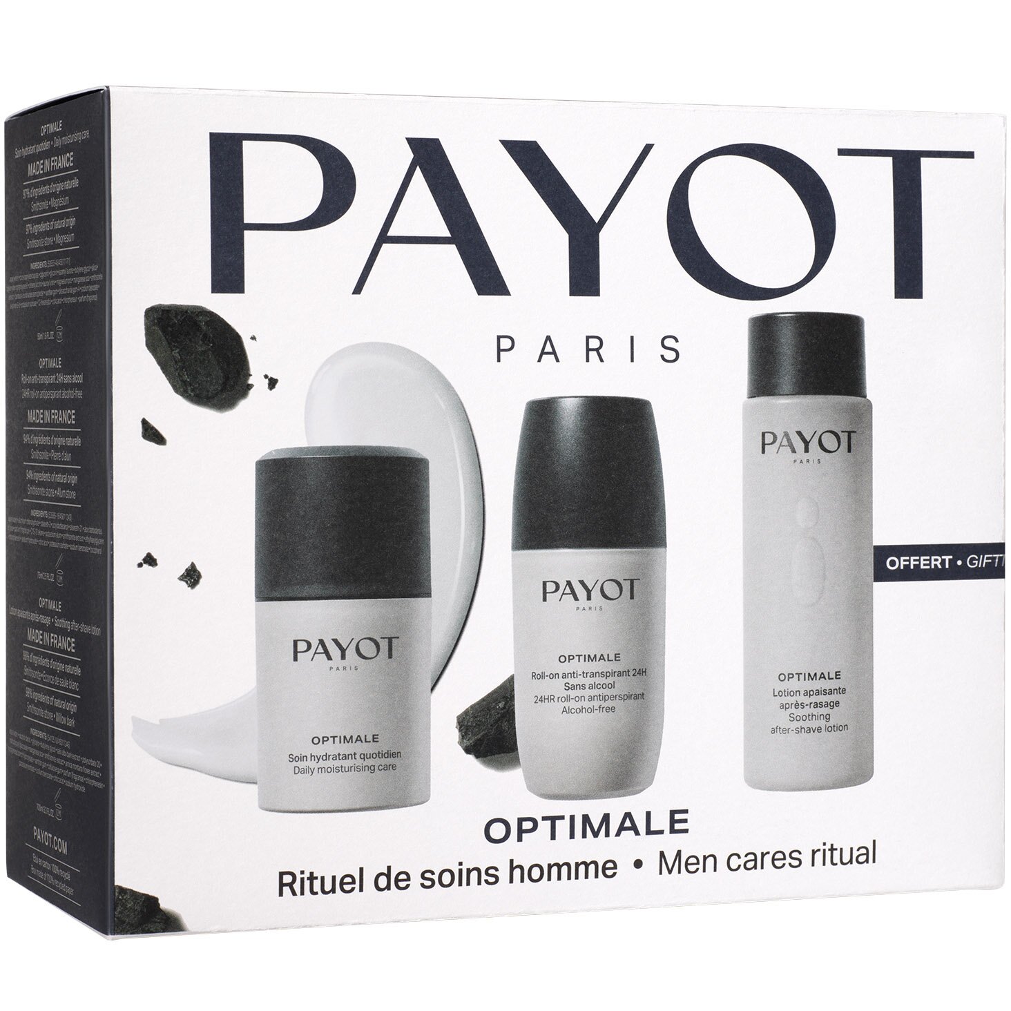 Payot КОМПЛЕКТ Optimale Soin Hydratant Quotidien Lotion Apaisante Après Rasage & Roll On Anti Transpirant 24H
