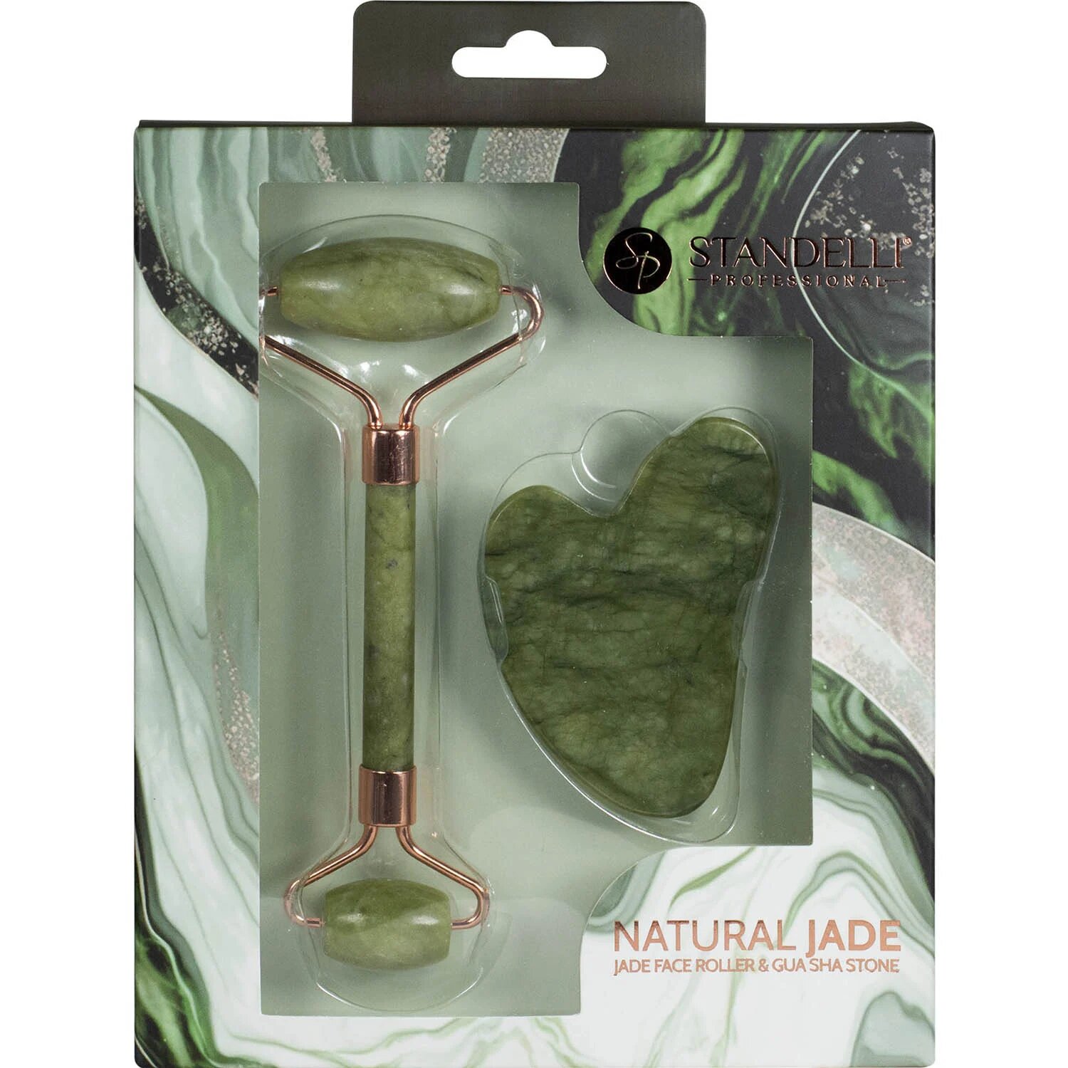 STANDELLI КОМПЛЕКТ Set Jade Face Roller&Gua Sha Stone