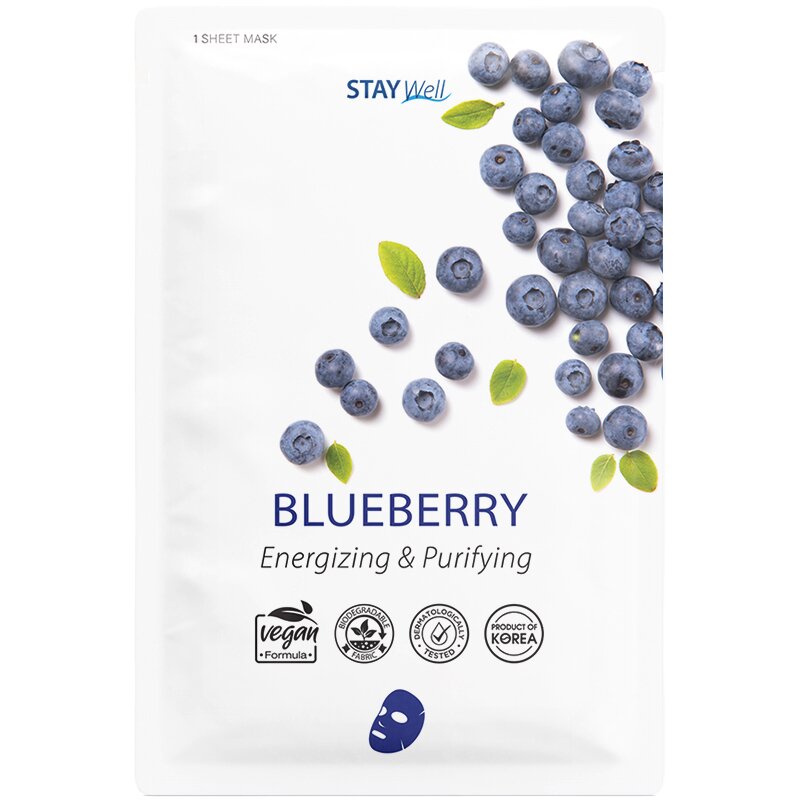 Stay Well Vegan sheet mask - BLUEBERRY
