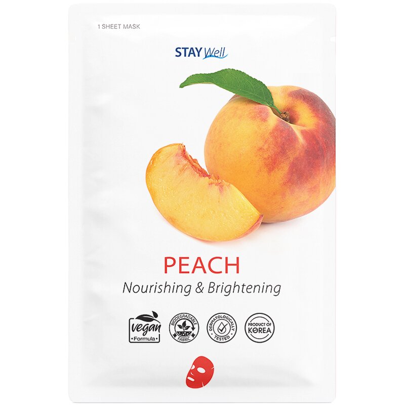 Stay Well Vegan sheet mask - PEACH