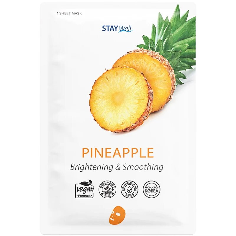Stay Well Vegan sheet mask - PINEAPPLE