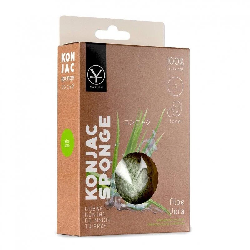 Yasumi Konjac Sponge For Face Wash With Aloe Vera For Dry And Sensitive Skin