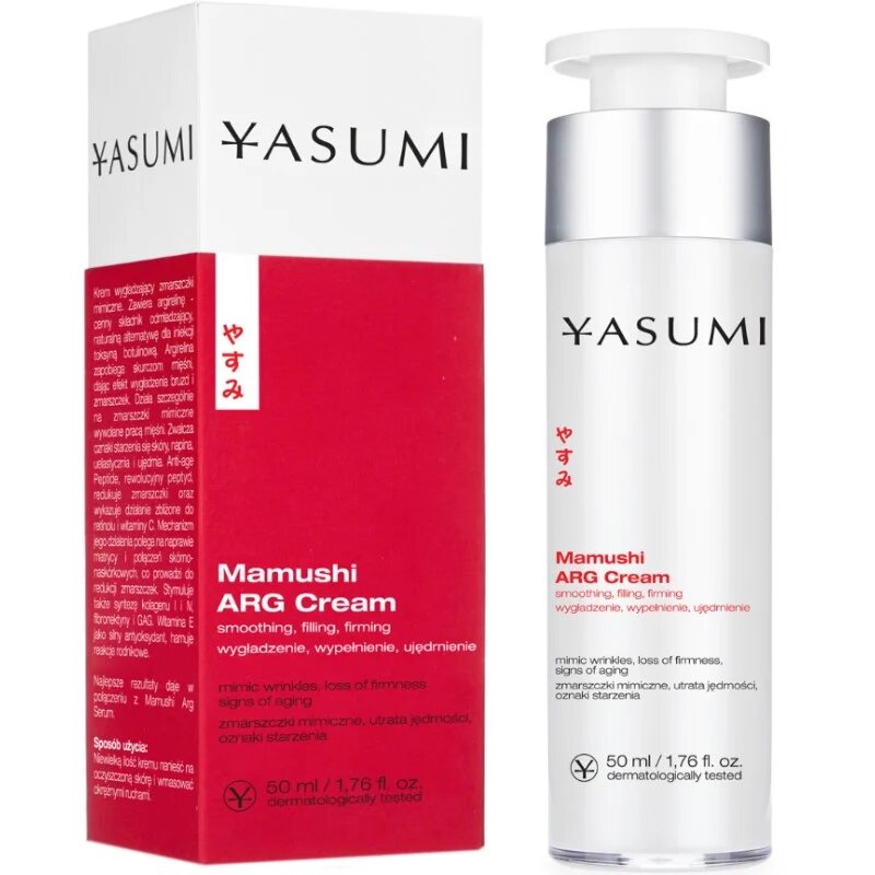 Yasumi MAMUSHI Cream with argirelin that reduces mimic wrinkles