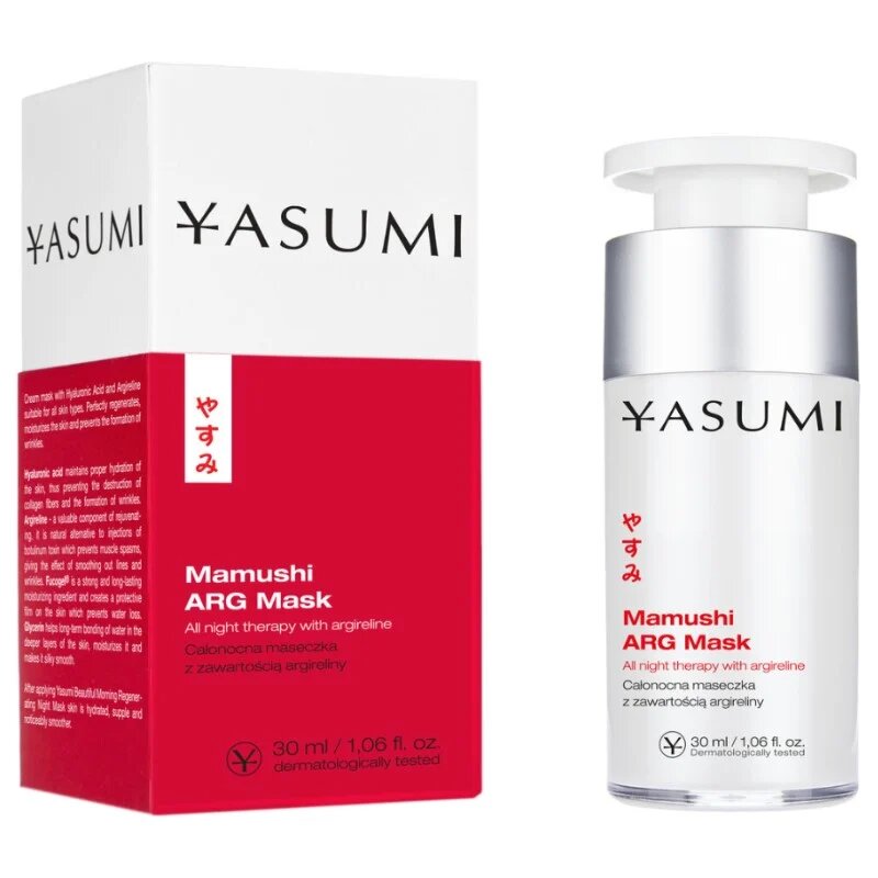 Yasumi MAMUSHI night mask with hyaluronic acid and argireline