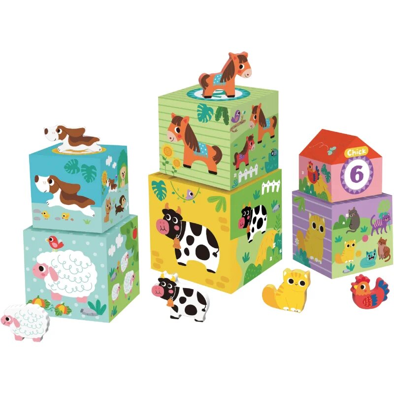 2Kids Toys Animal Blocks кубчета 12m+ 12 бр.