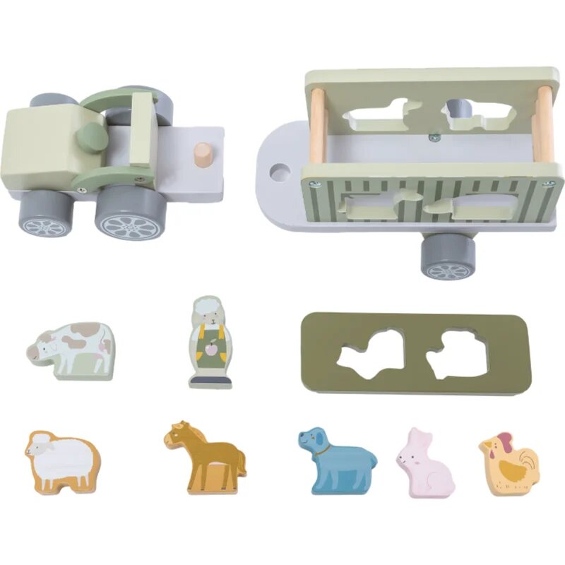 2Kids Toys Wooden Car with Animals комплект играчки от дърво 2y+ 10 бр.