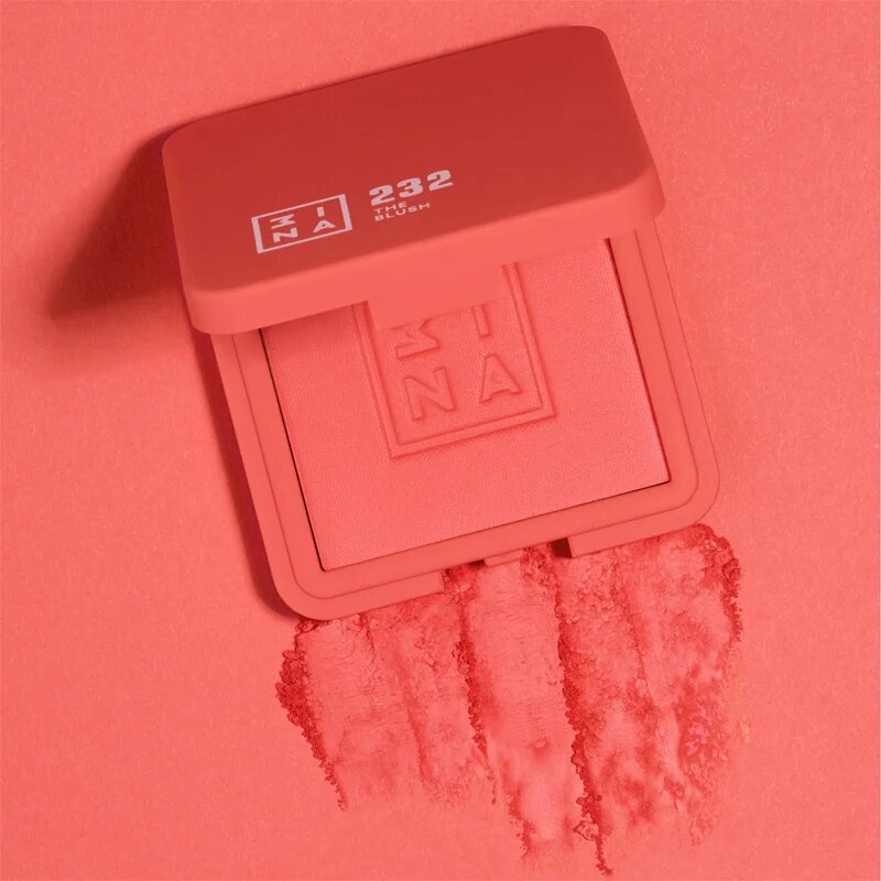 3ina The Blush компактен руж цвят 232 - Coral red matte 75 гр.